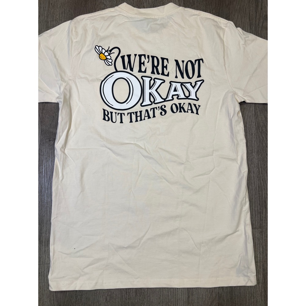 Post X Im Not Okay Sad Daisy Graphic Pocket T-Shirt Cream Medium